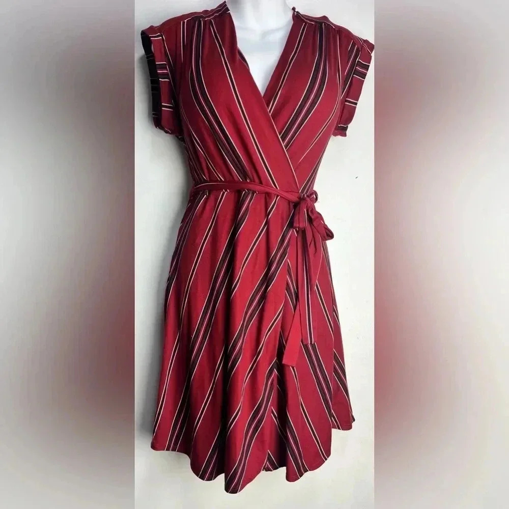 MONTEAU Trendy Plus Size Faux-Wrap Dress